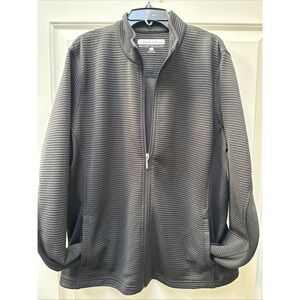 Pebble Beach Jacket Track  Black Zip Front Performance Women's XL Pockets